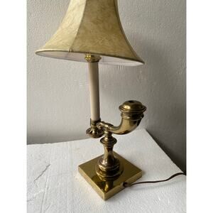 Vintage Mid-Century Stiffel Attributed Brass Powder Horn Table Lamp